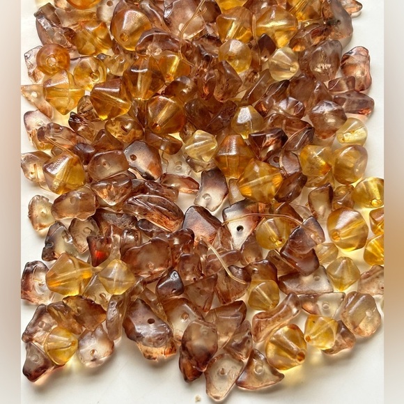 Other - Vintage Amber Acrylic Lucite Nugget Beads DIY Jewelry Making Supplies Craft Lot